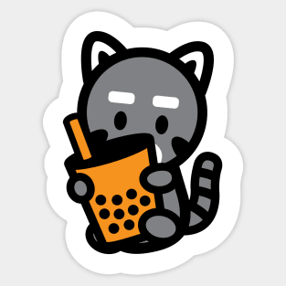 Raccoon Trash Panda Bubble Thai Milk Tea Boba Pearl Animal Bambu Brand Sticker